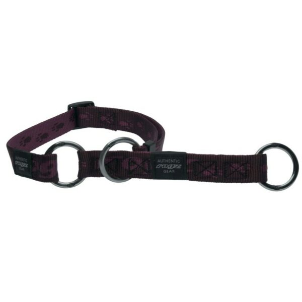 Rogz Alpinist Extra Large 25mm Everest Web Half-Check Dog Collar, Purple Rogz Design