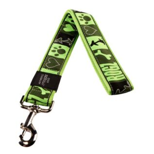 Rogz Fancy Dress Extra Extra Large 40mm Special Agent Fixed Dog Lead, Lime Juice Design