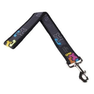 Rogz Fancy Dress Extra Extra Large 40mm Special Agent Fixed Dog Lead, Multi Bone Design