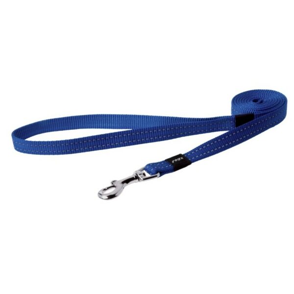 Rogz Utility Medium 16mm Snake Fixed Dog Lead, Blue Reflective