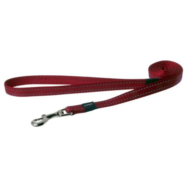 Rogz Utility Medium 16mm Snake Fixed Dog Lead, Red Reflective