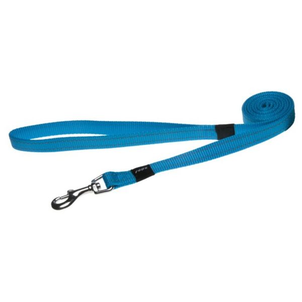Rogz Utility Medium 16mm Snake Fixed Dog Lead, Turquoise Reflective