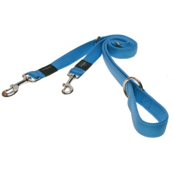 Rogz Utility Large 20mm Fanbelt Multi-Purpose Dog Lead, Turquoise Reflective
