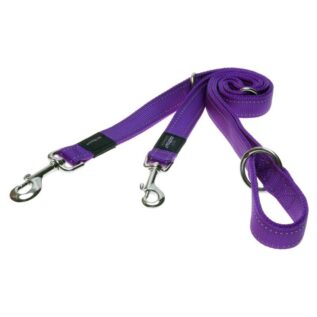 Rogz Utility Small 11mm Nitelife Multi-Purpose Dog Lead, Purple Reflective