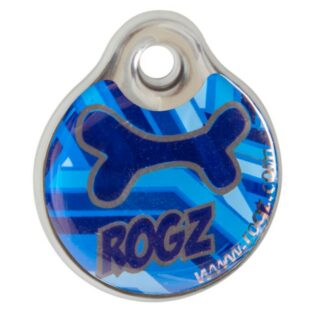 Rogz ID Tagz Small 27mm Self-Customisable, Instant Resin Tag, Navy Zen Design