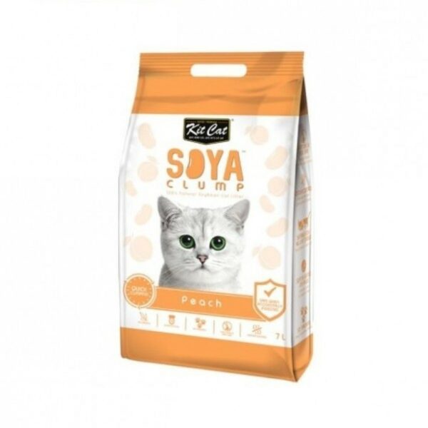 Kit Cat Soya Clump Cat Litter - Peach 7l