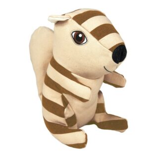 Kong Ballistic Squeak and Rattle Brown Striped Woodland Squirrel Plush Toy, Small/Medium