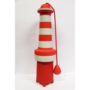 Rogz Lighthouse Large 250mm Dog Fetch Toy, Red and White