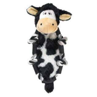 Kong Barnyard Knots Black and White Cow Plush Toy, Small