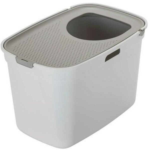 McMac Top Cat White Grey Lid Litter Tray
