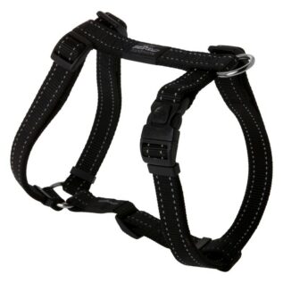 Rogz Utility Large 20mm Fanbelt Dog H-Harness, Black Reflective