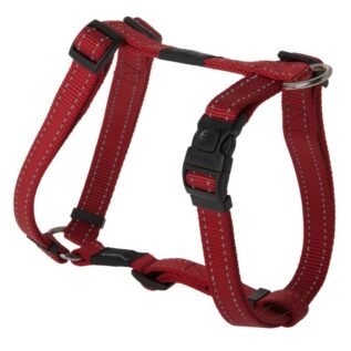Rogz Utility Large 20mm Fanbelt Dog H-Harness, Red Reflective