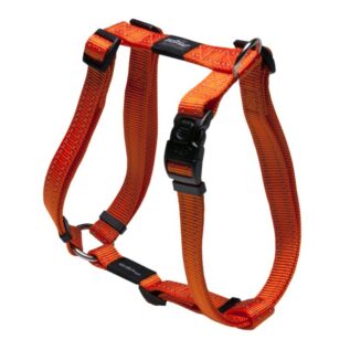 Rogz Utility Large 20mm Fanbelt Dog H-Harness, Orange Reflective