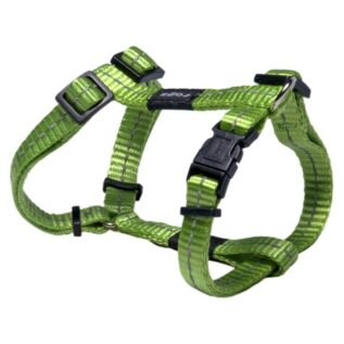 Rogz Utility Small 11mm Nitelife Dog H-Harness, Lime Reflective