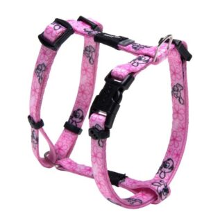 Rogz Pupz YoYo Extra Small 8mm Yip Puppy H-Harness, Pink Roxi Design