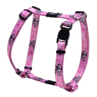 Rogz Pupz YoYo Small 12mm Yip Yap Puppy H-Harness, Pink Roxi Design