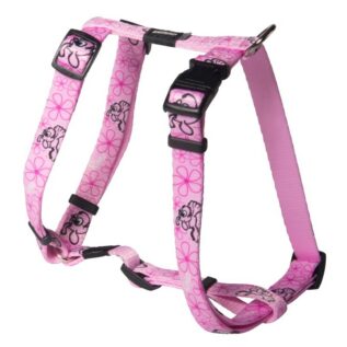 Rogz Pupz YoYo Medium 16mm Yip Yap Yo Puppy H-Harness, Pink Roxi Design