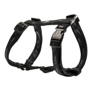 Rogz Alpinist Medium 16mm Matterhorn Dog H-Harness, Black Rogz Design