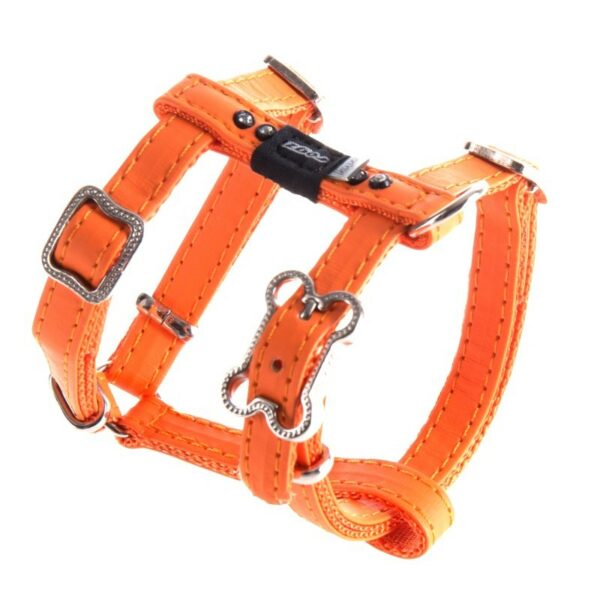 Rogz Lapz 8mm Extra Small Luna Adjustable Dog H-Harness, Orange