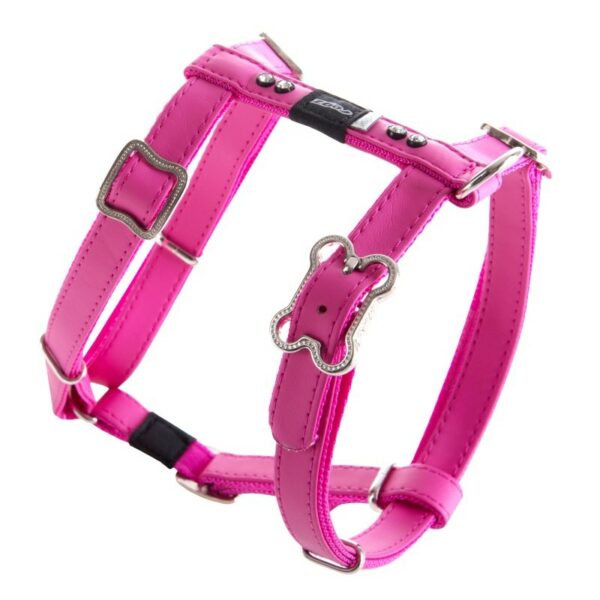 Rogz Lapz 16mm Medium Luna Adjustable Dog H-Harness, Pink