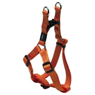 Rogz Utility Medium 16mm Snake Step-in Dog Harness, Orange Reflective