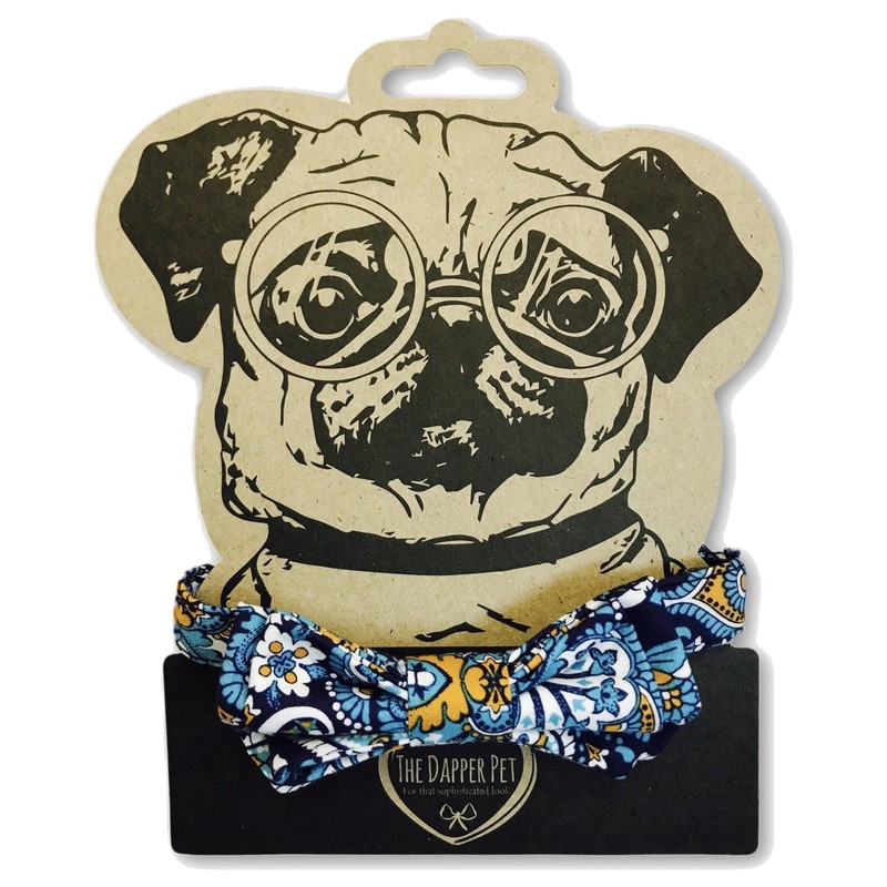 The Dapper Pet Medium Paisley Bow Tie Dog Collar