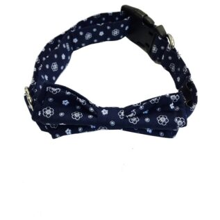 The Dapper Pet Small Dark Blue Bow Tie Dog Collar