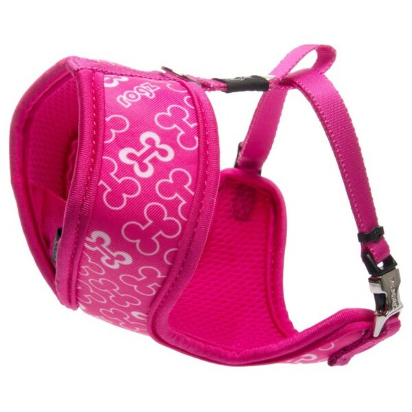 Rogz Lapz Small 12mm Trendy Wrapz Harness, Pink Bones Design