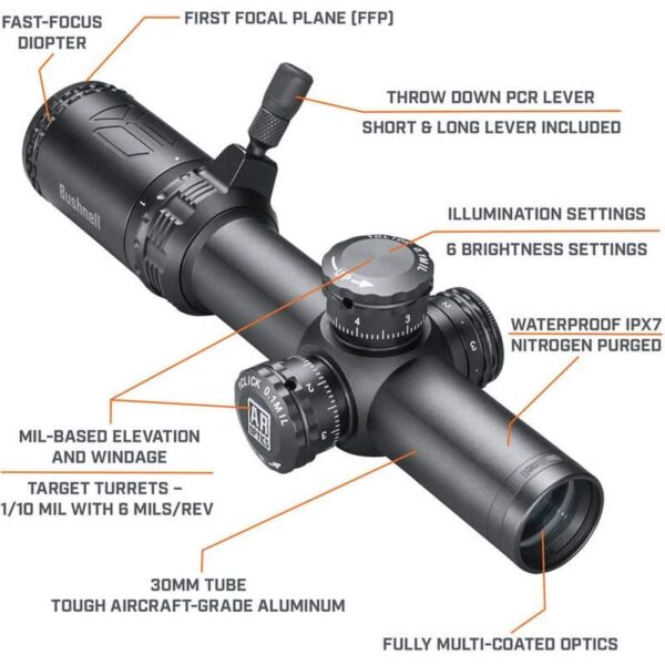 Bushnell 1-4x24 AR Optics FFP Riflescope - Illuminated BDC