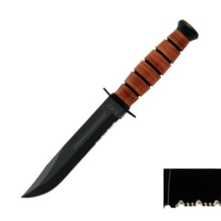 Ka-Bar USMC Short Serrated Black Knife