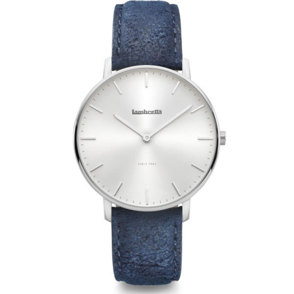Lambretta Men's Watch Classico 40 - Blue Distressed Leather with Silver