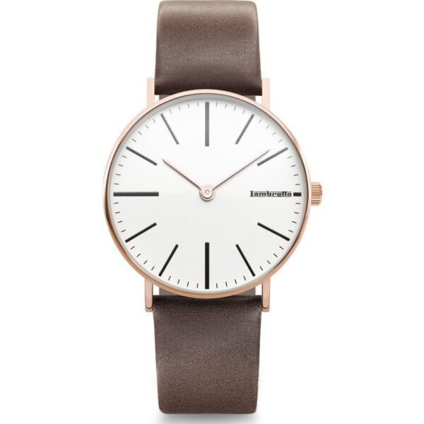 Lambretta Unisex Watch Cesare 42 - Brown Leather with Rose Gold
