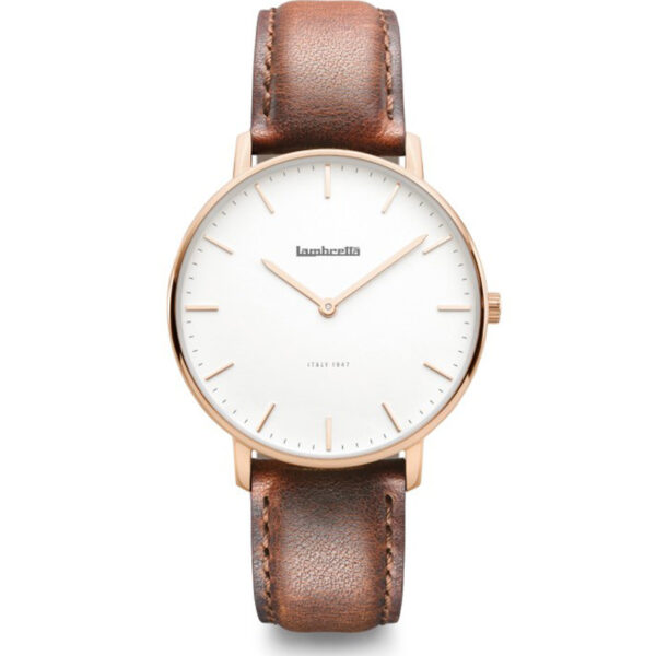 Lambretta Women's Watch Classico 36 - Brown Leather with Rose Gold