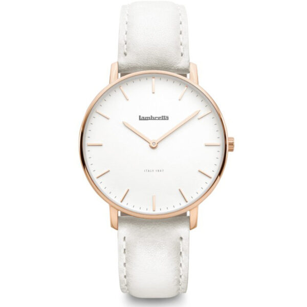 Lambretta Women's Watch Classico 36 - Grey Leather with Rose Gold