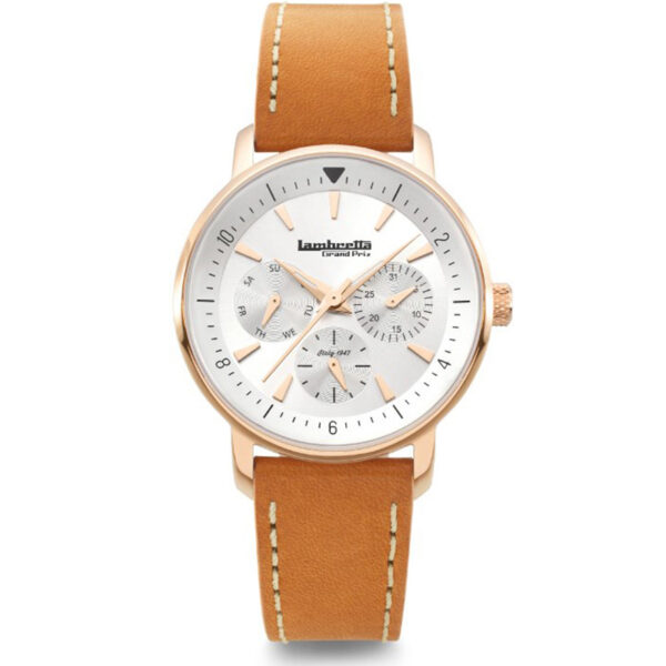 Lambretta Women's Watch Imola 36 - Tan Leather with Rose Gold