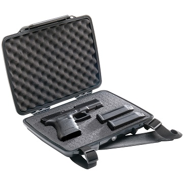 Pelican Waterproof Pistol HardBack Case - P1075 (Black)