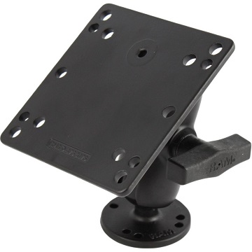 RAM 3.8cm Ball Mount with Short Double Socket Arm, 6.3cm Round Plate AMPs Hole Pattern & 12cm Square Plate VESA 75mm and 100mm Hole Patterns