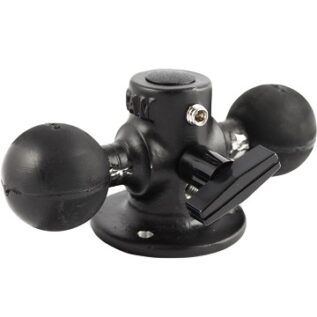 RAM C Size 3.8cm Double Ball Adapter with 6.3cm Round Base