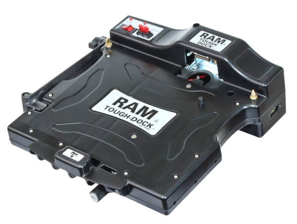 RAM Composite Tough-Dock Powered Docking Station with Port Replication AND ROUND ADAPTER BASE for Panasonic Toughbook CF-28, CF-29, CF-30 and CF-31