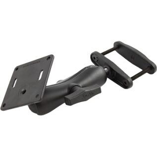 RAM 7.6cm Max Width Clamp Mount with 3.8cm Ball Double Socket Arm & 9.2cm Square Base (VESA 75mm X 75mm Hole Pattern)