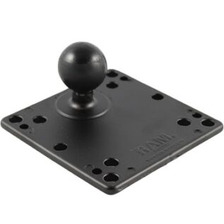 RAM 12cm Square Base with VESA (4 X 75mm) (4 X 100mm) Hole Patterns & 3.8cm Ball
