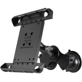 RAM Double Twist Lock Suction Cup Mount with Tab-Tite Universal Spring Loaded Cradle for the Apple iPad 1-4 With Or Without Light Duty Case