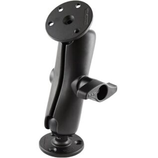 RAM D Size 5.7cm Ball Mount with 2 qty 9.3cm Round Plate and Medium Length Double Socket Arm
