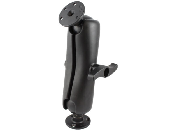 RAM 8.5cm Diameter Ball Mount with Double Socket Arm and 5cm Round Bases that contain the AMPs Hole Pattern