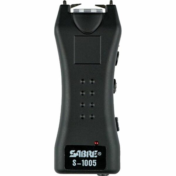 Sabre Black Dual Capacitor Mini Stun Gun with LED Flashlight