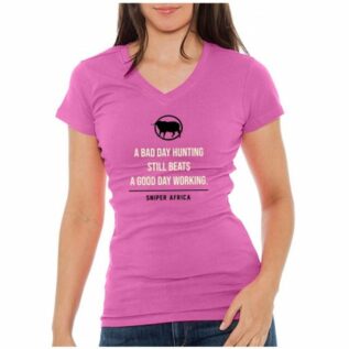 Sniper Africa Bad Day Hunting Ladies T-Shirt - Pink/Large