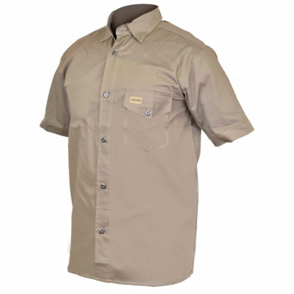 Sniper Africa Mens PH Short Sleeve Shirt - Khaki/Large
