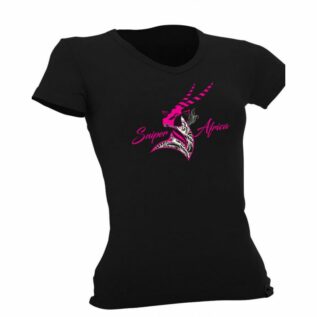 Sniper Africa Purple Gemsbok Ladies T-Shirt - Black/XLarge