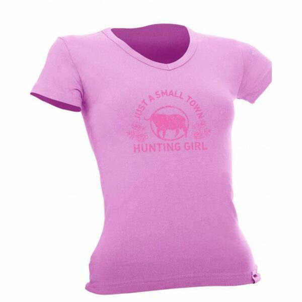 Sniper Africa Small Town Hunting Girl Ladies T-Shirt - Pink/Small