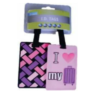 Travel Quip 2-Piece Pink Criss Cross Luggage Tag Kit